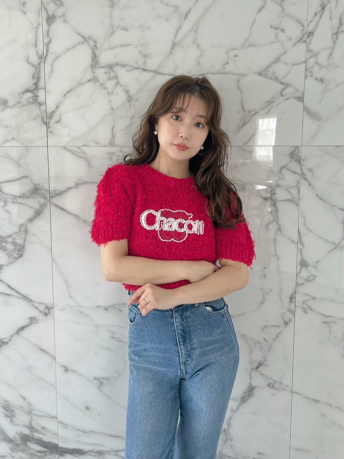 Snidel Chacott】ジャガードハーフプルオーバー Chacott】ジャガードハーフプルオーバー(ニット)｜トップス