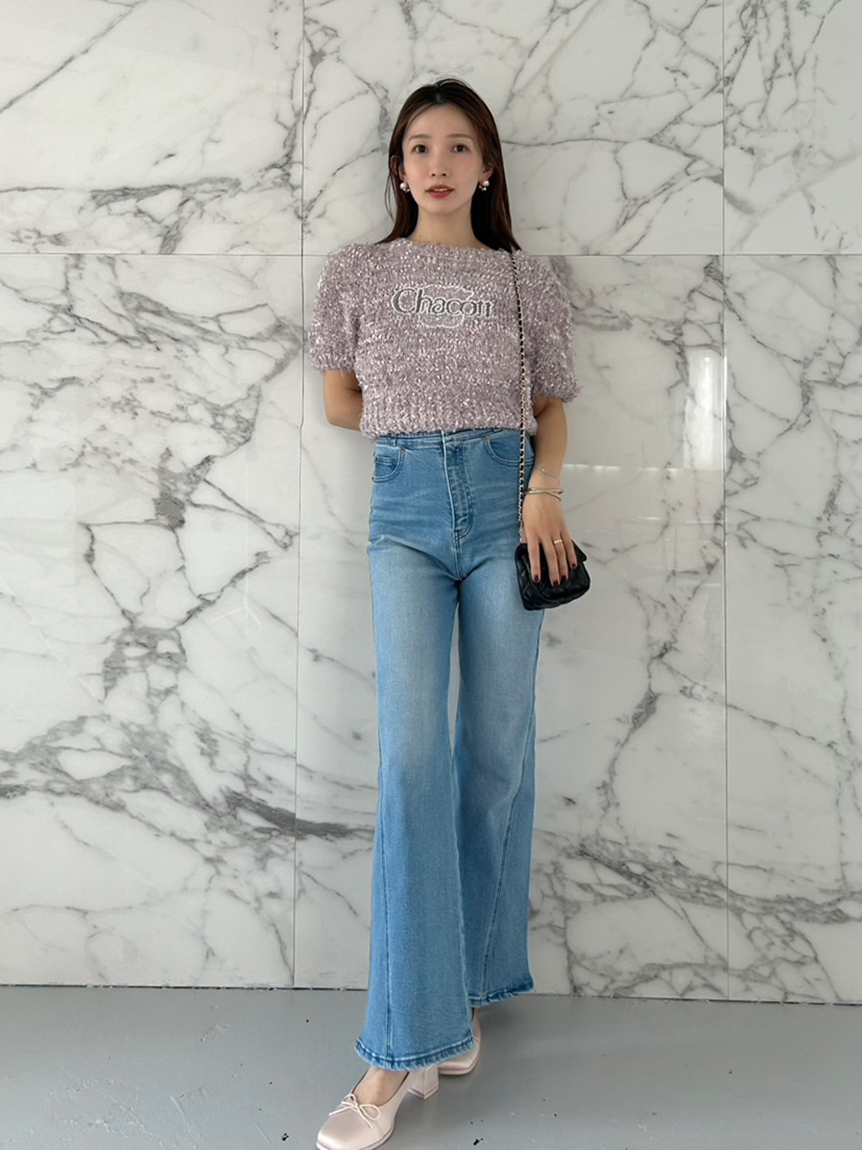 Chacott】ジャガードハーフプルオーバー(ニット)｜トップス