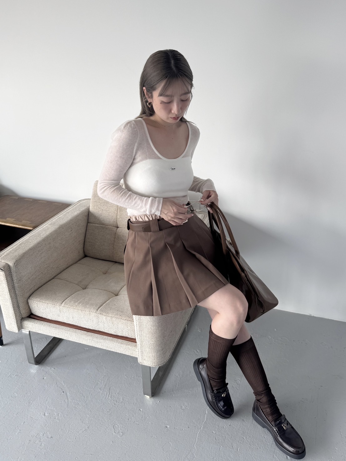 スナイデル　【Chacott】シアーリブニット Chacott】シアーリブニット(ニット)｜トップス｜SNIDEL(スナイデル)の