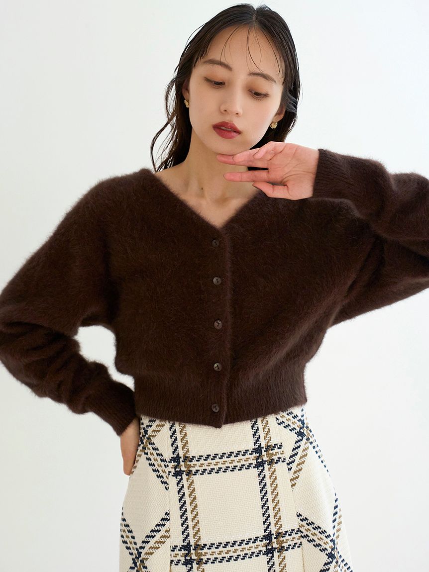 フォックスファーショートカーディガン(カーディガン)｜トップス