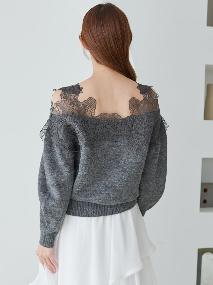 レーストリミングニットプルオーバー(ニット)｜トップス｜SNIDEL