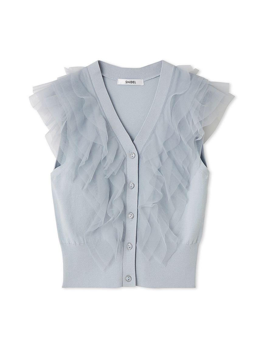 Sustainableチュールフリルニットプルオーバー(ニット