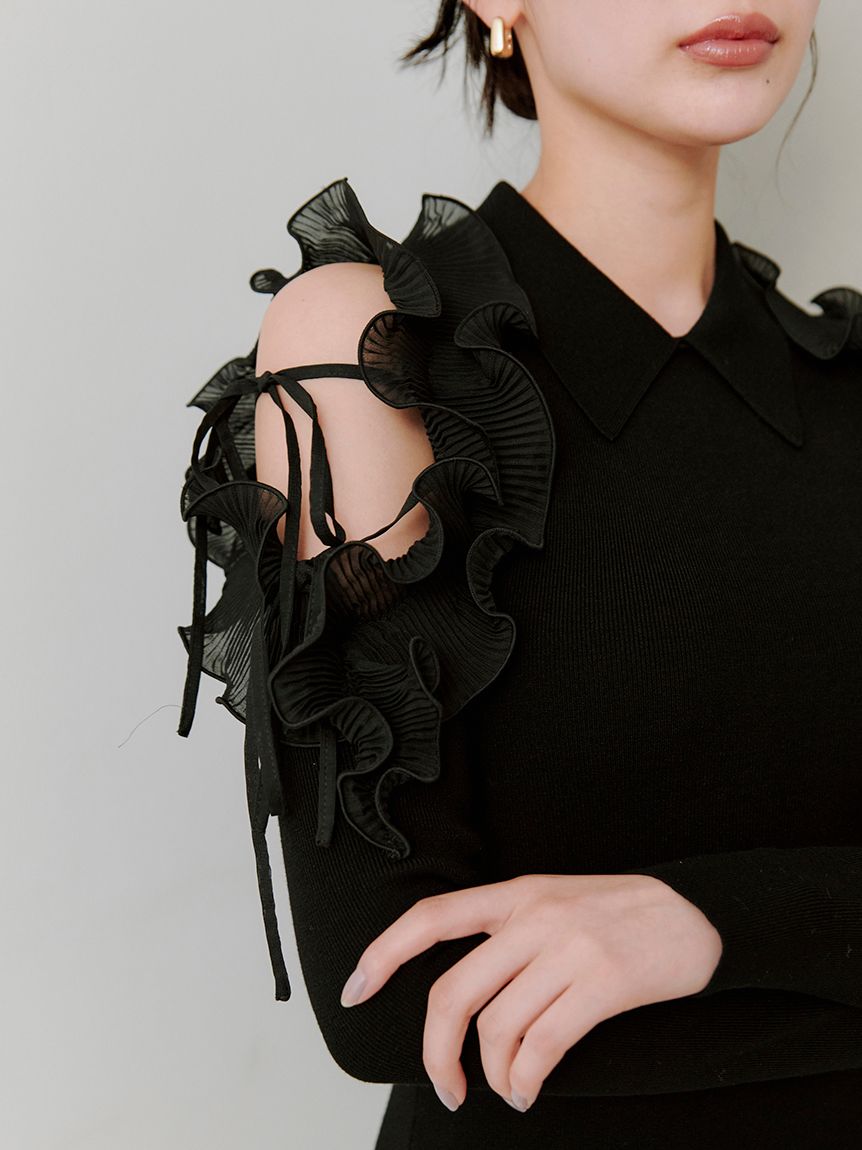 プリーツフリルニットプルオーバー(ニット)｜トップス｜SNIDEL