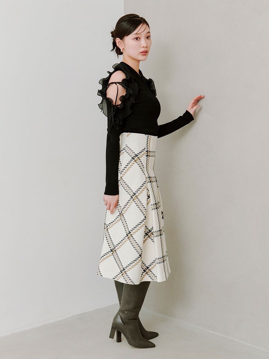 SNIDEL プリーツフリルニットプルオーバー ベージュ SNIDEL｜プリーツフリルニットプルオーバー | Rakuten Fashion