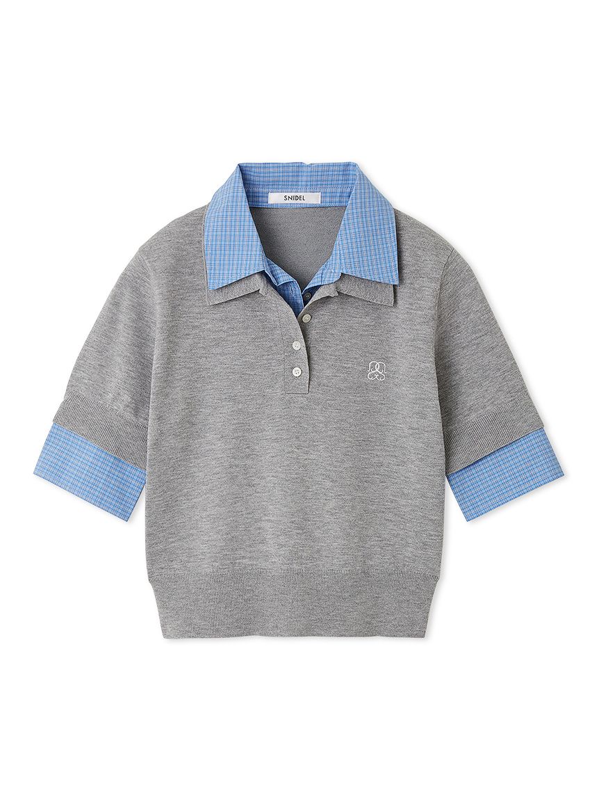 【新品】スナイデル　シャツドッキングニットポロ シャツドッキングニットポロ(ニット)｜トップス｜SNIDEL