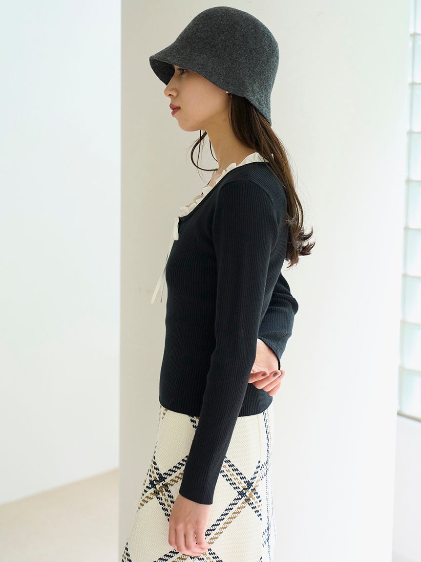 フリルキャミドッキングニット WEB限定カラーあり】フリルドッキングニットプルオーバー(ニット