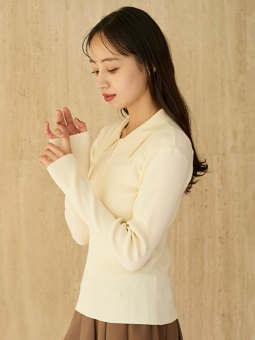 ハーフジップポロニットプルオーバー(ニット)｜トップス｜SNIDEL