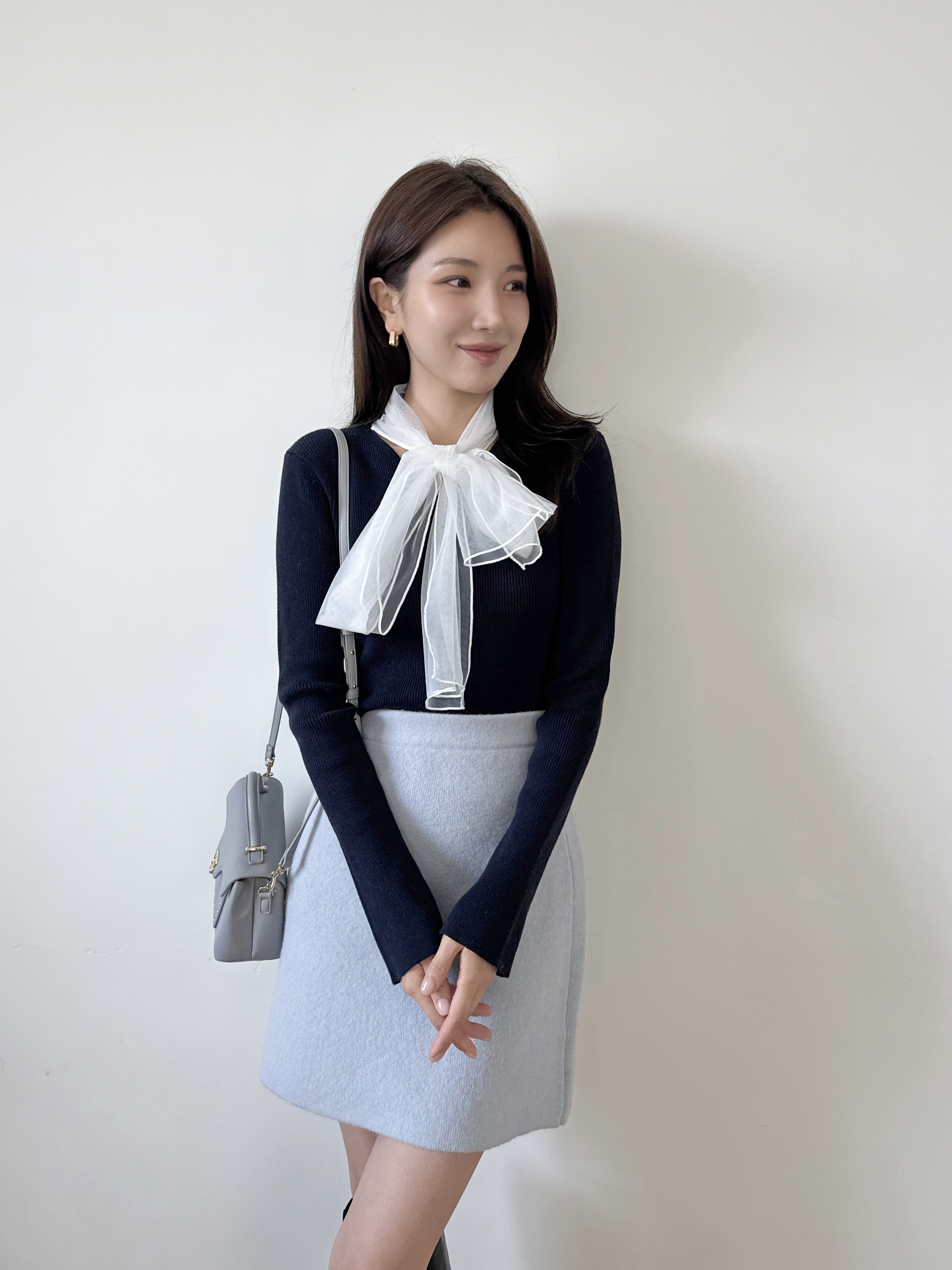 ニット セーター ニュアンスリボンニットプルオーバー レディース BEAMS HEART（ビームス ハート）リボン ニットプルオーバー