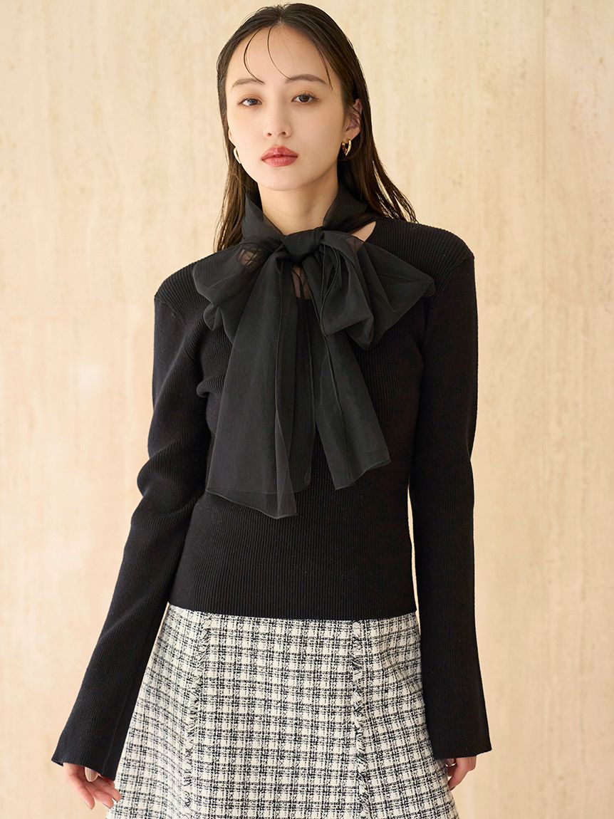 ニュアンスリボンニットプルオーバー(ニット)｜トップス｜SNIDEL