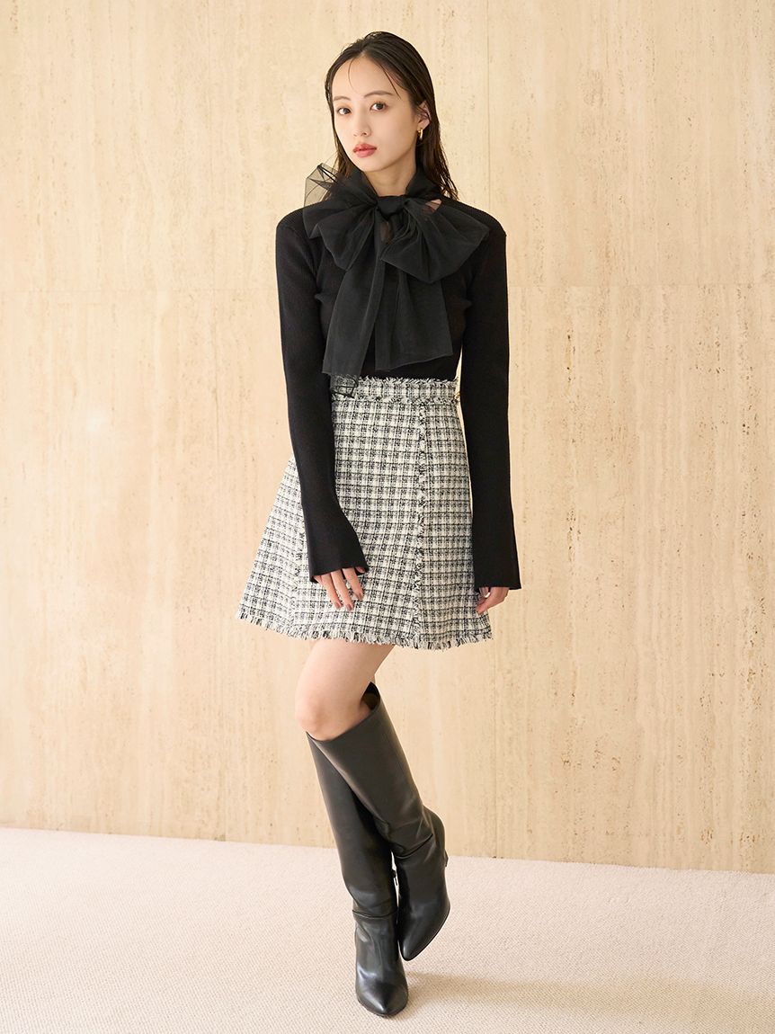 ＼期間限定10%OFF／予約商品/SNIDEL スナイデル  ニュアンスリボンニットプルオーバー SWNT254225 10月中〜11月中入荷予定 25FW 2025秋冬 SNIDEL ＼期間限定10%OFF／予約商品/SNIDEL スナイデル