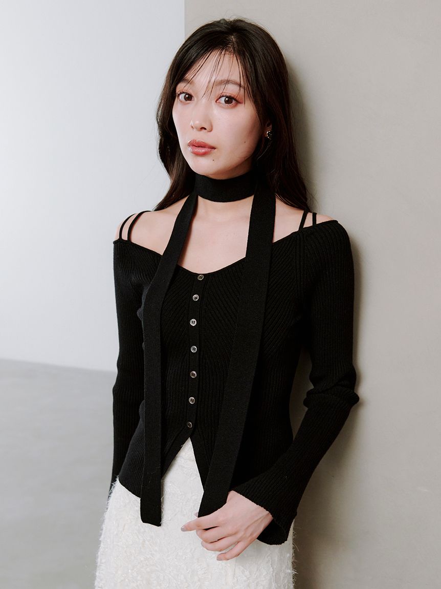 スナイデル　新品　タイ付きニットプルオーバー　ブラウン SNIDEL｜タイ付きニットプルオーバー | Rakuten Fashion(楽天