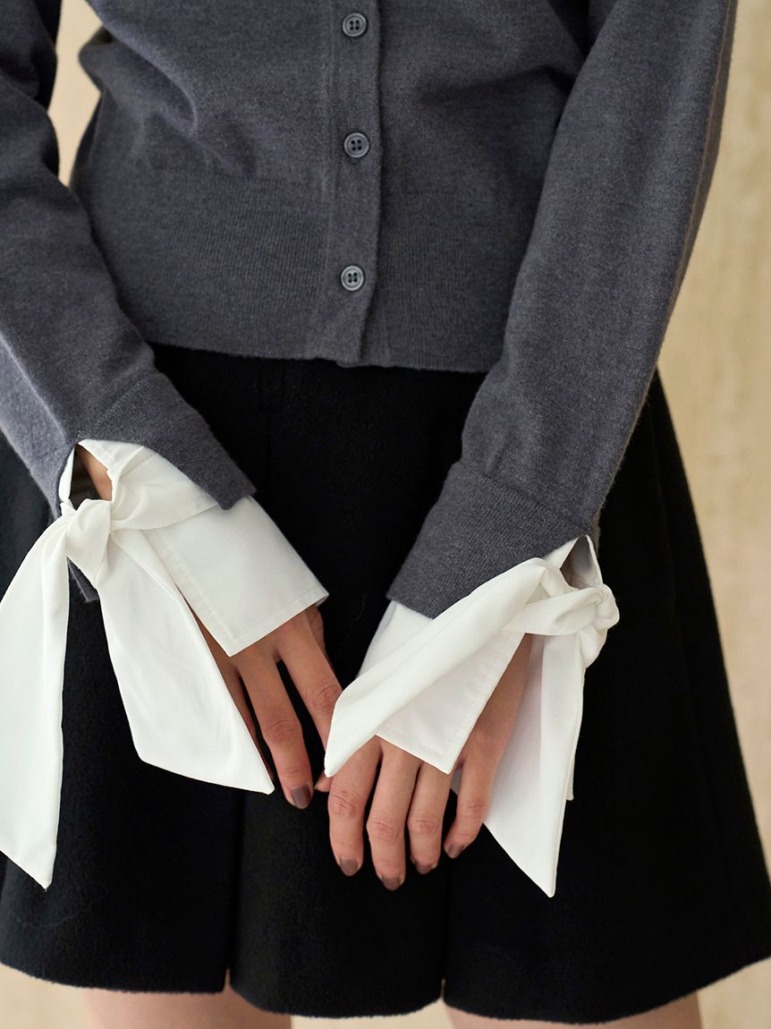 ボウタイドッキングニットプルオーバー(ニット)｜トップス