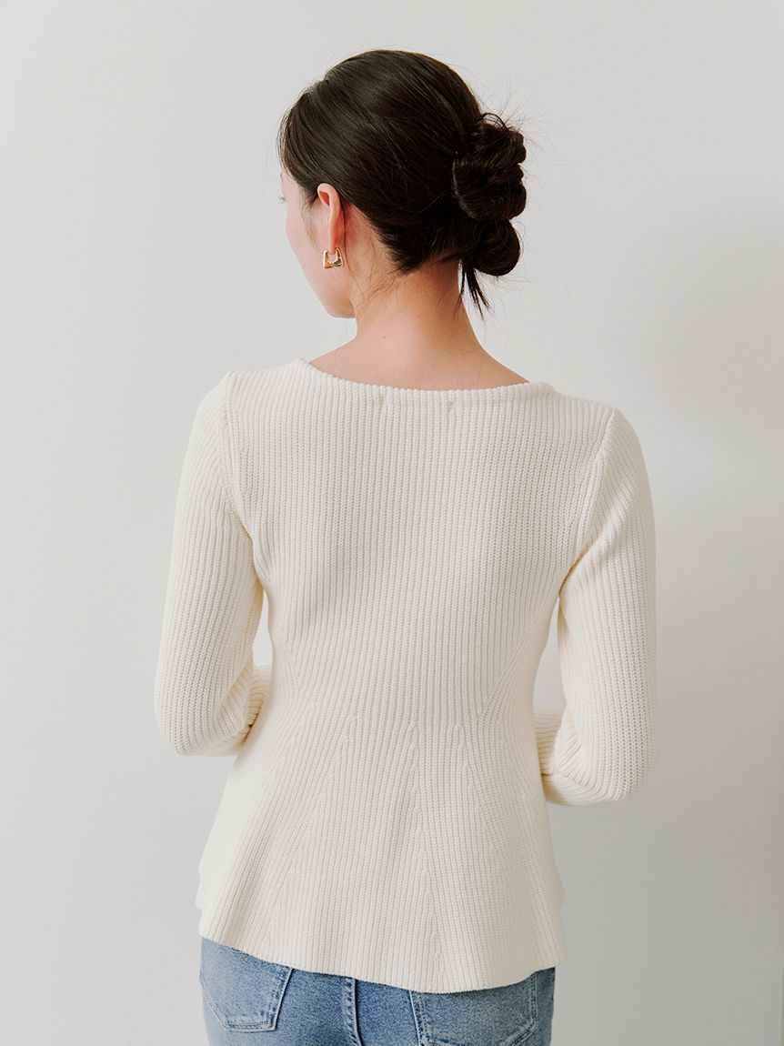 スクエアネックペプラムニットプルオーバー(ニット)｜トップス｜SNIDEL