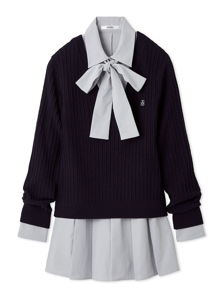☆限定価格☆ SNIDEL スナイデル シャツコンビチュニック NVY 0 シャツコンビチュニック(シャツ・ブラウス)｜トップス｜SNIDEL
