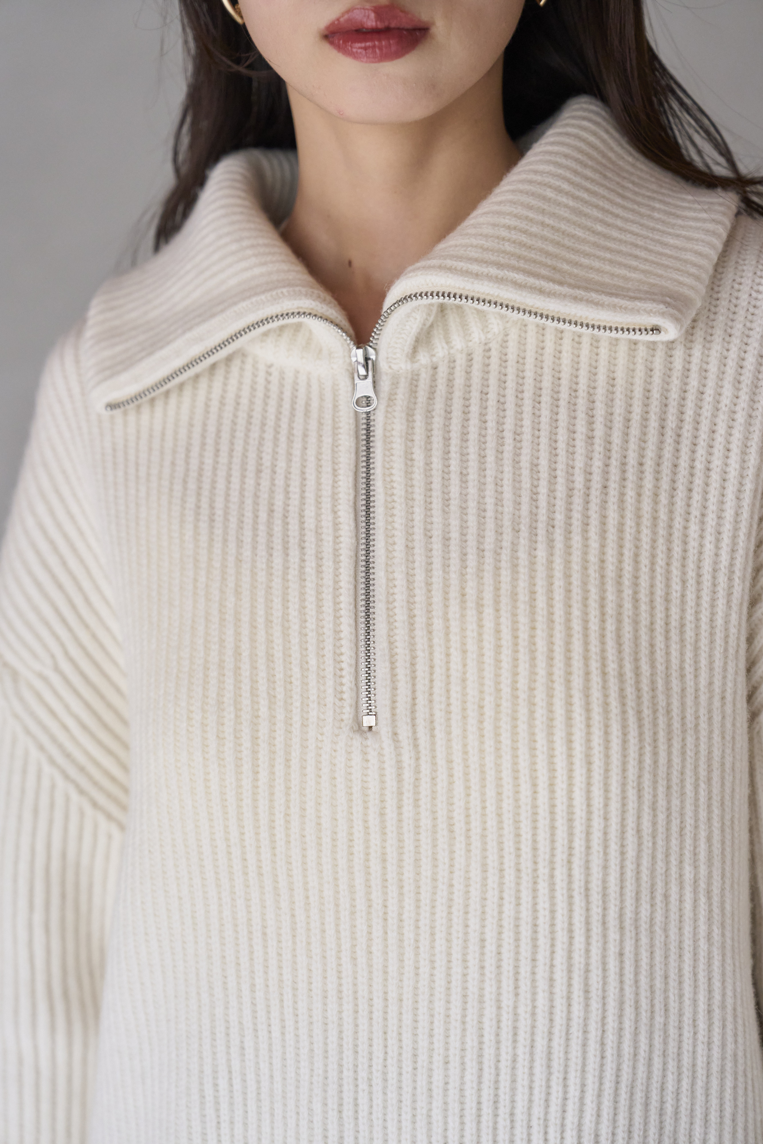 ウールハーフジップニットプルオーバー(ニット)｜トップス｜SNIDEL