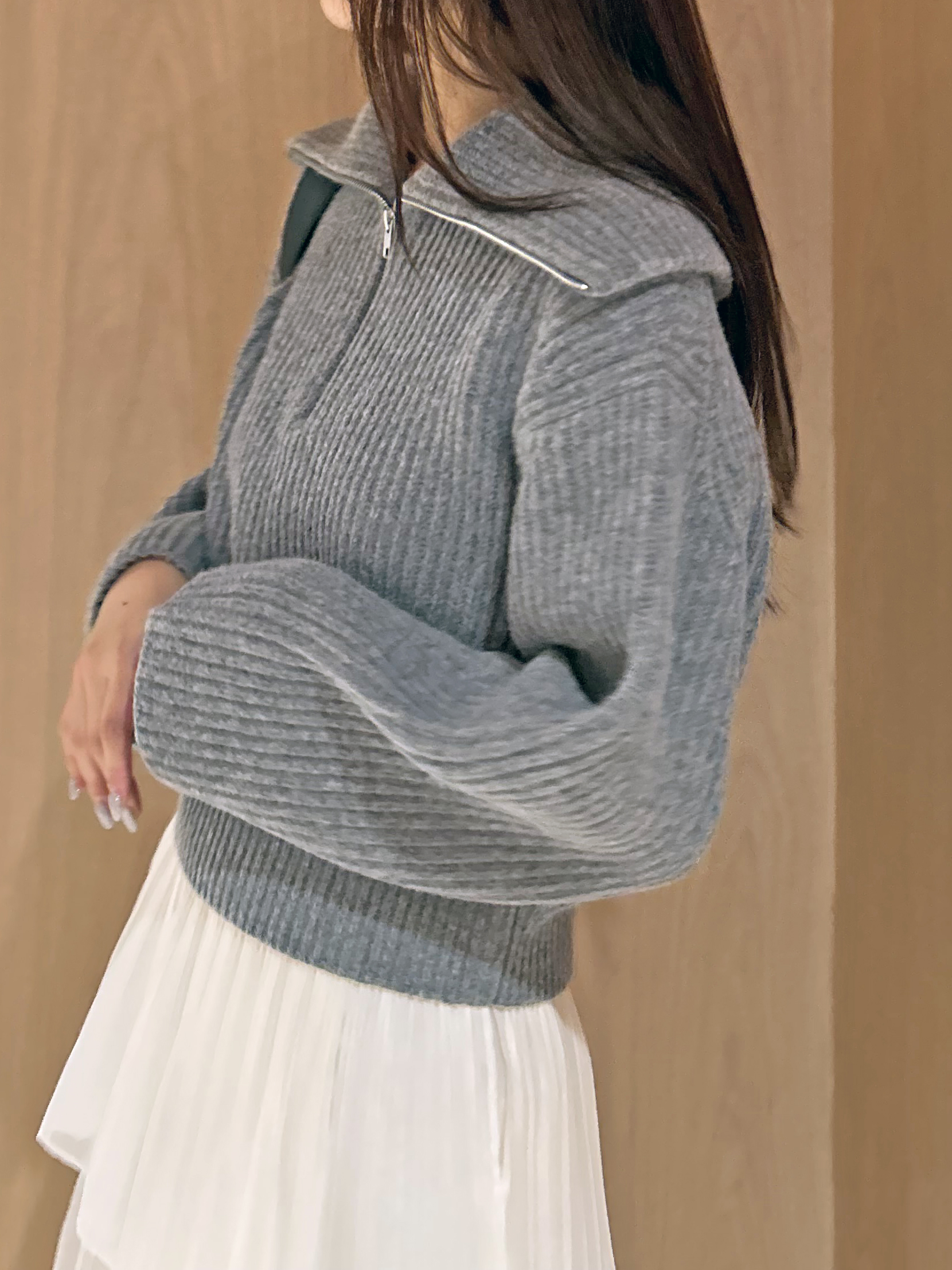 ウールハーフジップニットプルオーバー(ニット)｜トップス｜SNIDEL