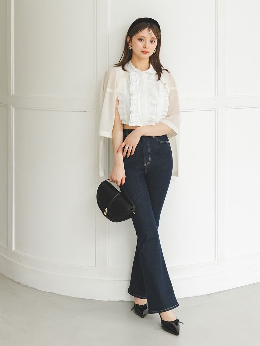 Sustainableメタルボタンシアーカーディガン(ニット)｜トップス