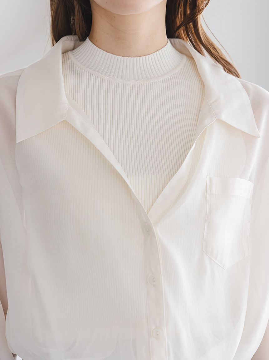 snidel シンプルシアーシャツ ホワイト シアーシャツ(シャツ・ブラウス)｜トップス｜SNIDEL(スナイデル)の通販