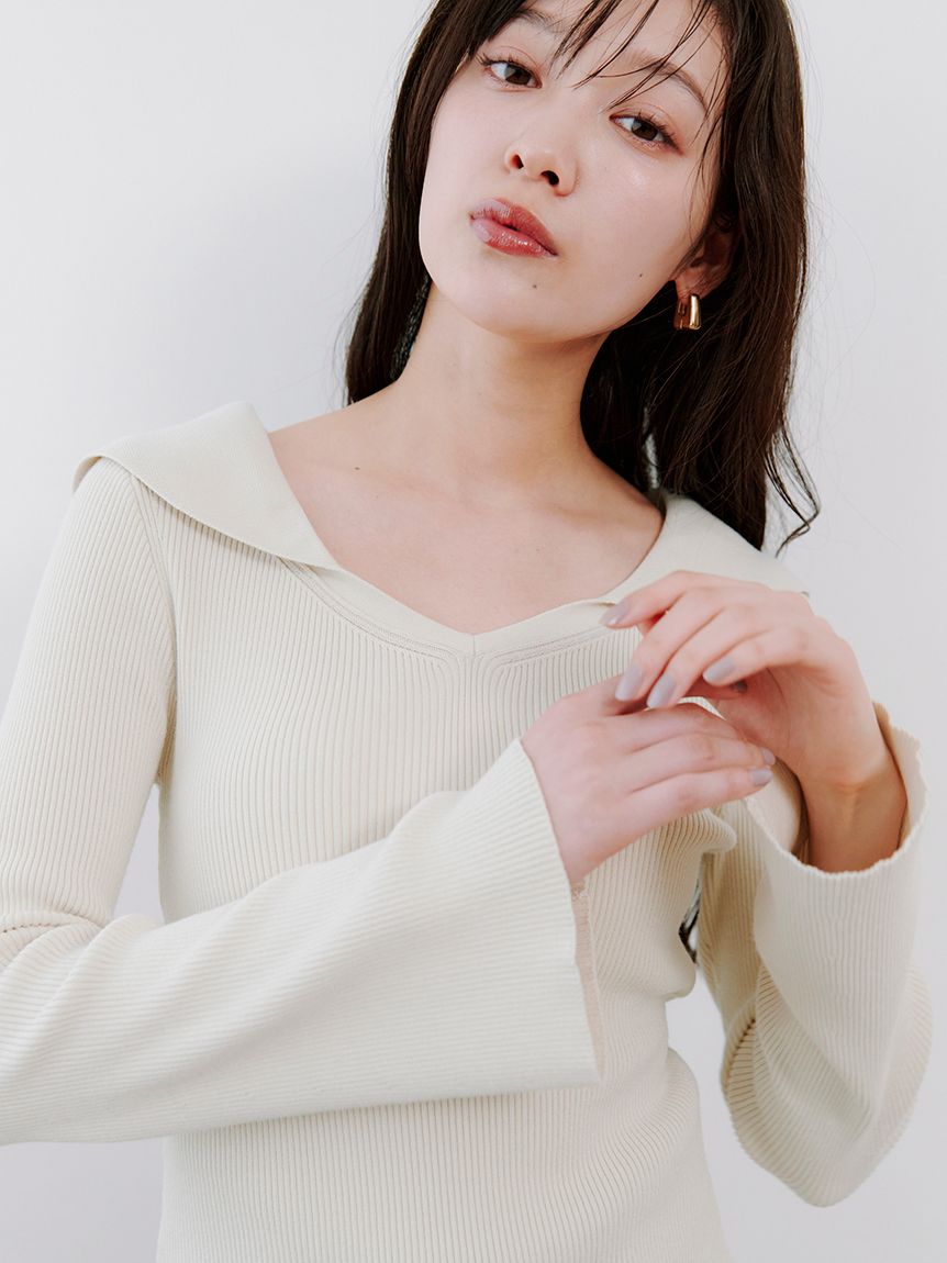 オフショル衿ニットプルオーバー(ニット)｜トップス｜SNIDEL