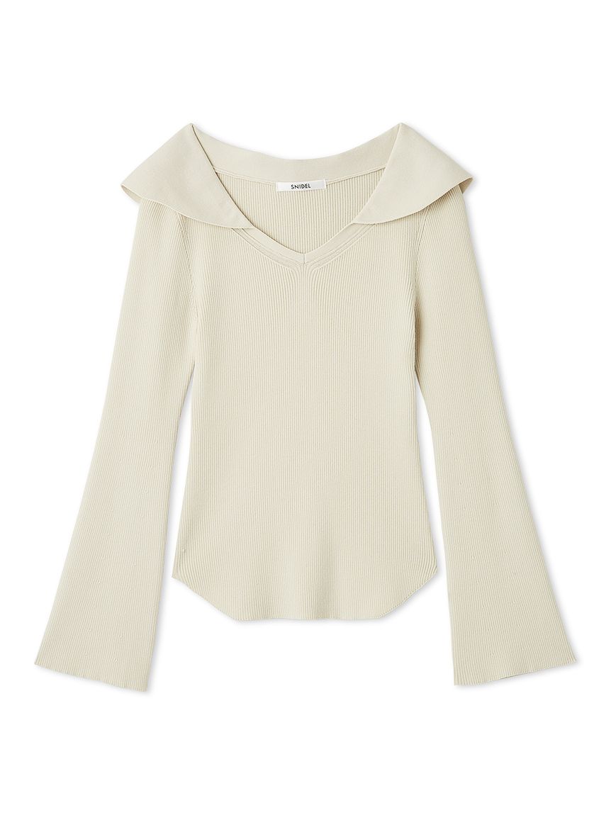 完売色♥️新作新品✨SNIDEL オフショル衿ニットプルオーバー オフショル衿ニットプルオーバー(ニット)｜トップス｜SNIDEL