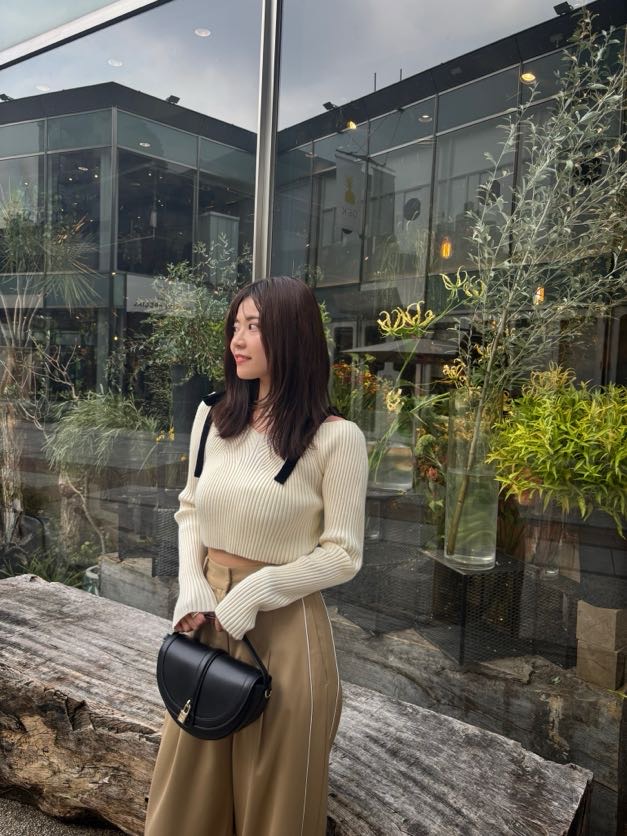 ショルダーリボンオフショルニットプルオーバー(ニット)｜トップス