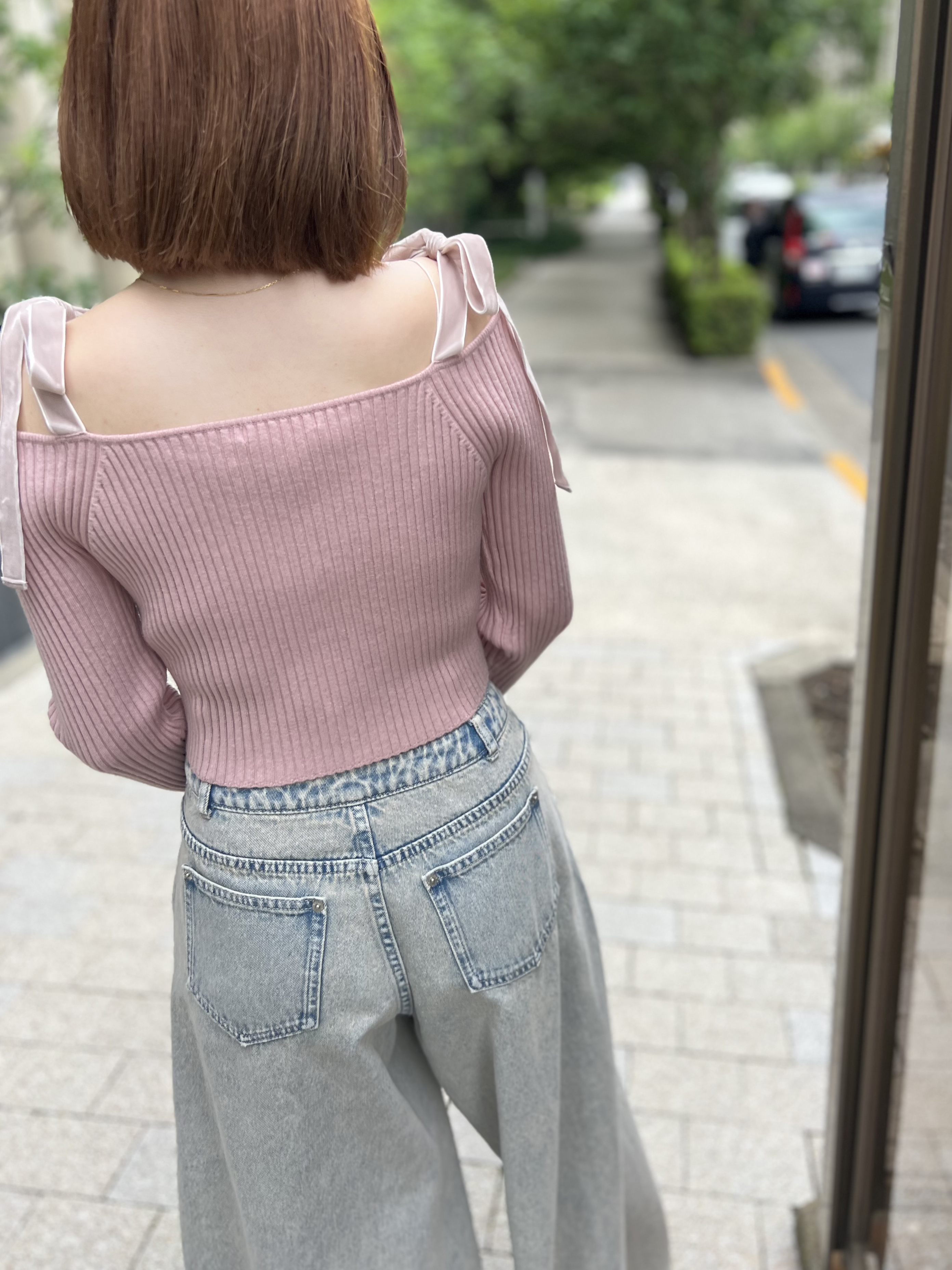 (予約) スナイデル ショルダーリボンオフショルニットプルオーバー swnt254240 (9月中旬以降入荷) レディース ショート丈 SNIDEL ショルダーリボンオフショルニットプルオーバー(ニット