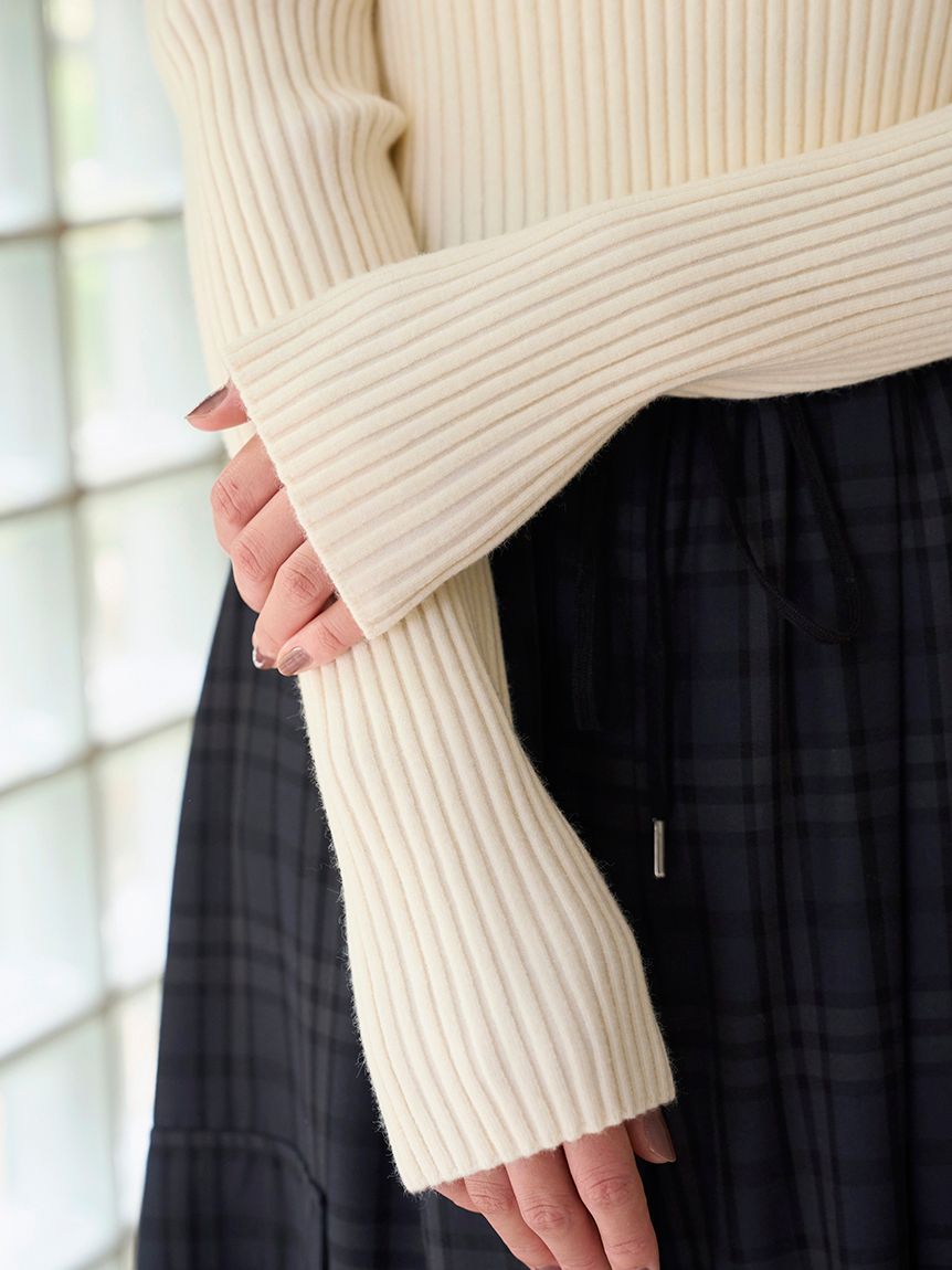 ショルダーリボンオフショルニットプルオーバー(ニット)｜トップス