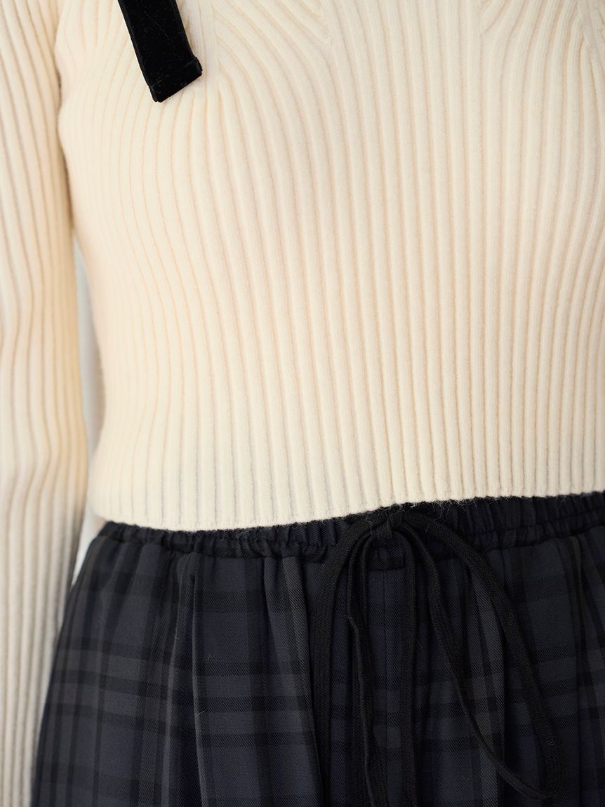 ショルダーリボンオフショルニットプルオーバー(ニット)｜トップス