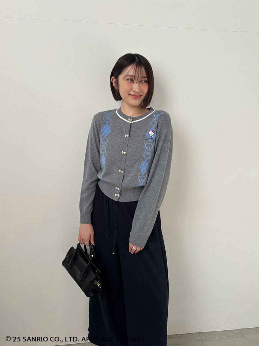 スナイデルホーム　ハローキティ ニットカーディガン　ネイビー WEB限定カラーあり】【HELLO KITTY】ニットカーディガン(カーデ