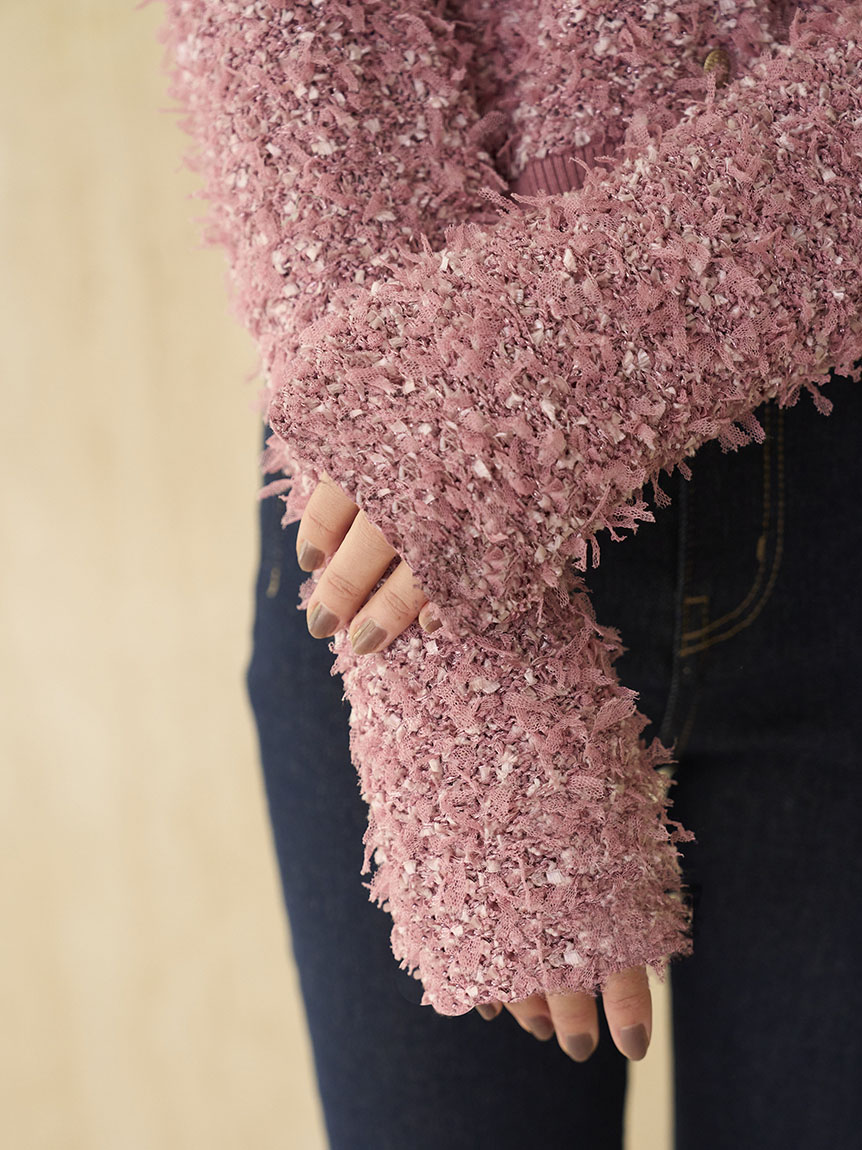 SNIDEL スナイデル ラメツイードニットカーディガン PNK ピンク ミックスツイードライクニットカーディガン（ニット）｜SNIDEL