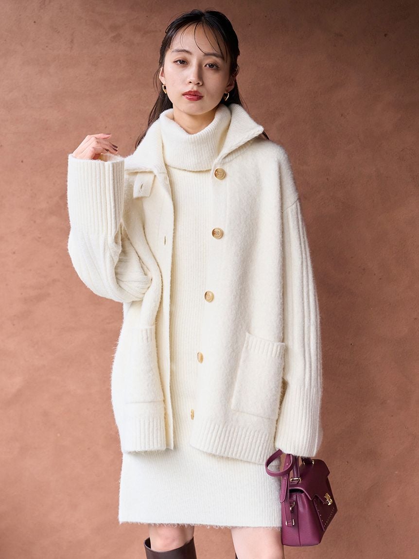 ＼期間限定10%OFF／予約商品/SNIDEL スナイデル  ステンカラーニットジャケットカーディガン SWNT254244 10月中〜11月中入荷予定 25FW SNIDEL ＼期間限定10%OFF／予約商品/SNIDEL スナイデル ステン