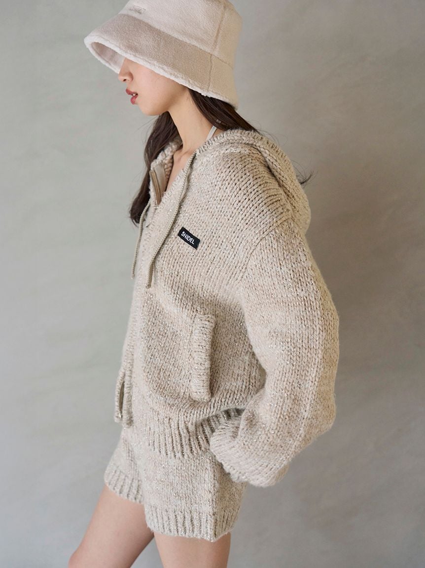 新品未使用/スナイデル/SNIDEL/クロップドニットフーディー ロービングニットフーディー(ニット)｜トップス｜SNIDEL