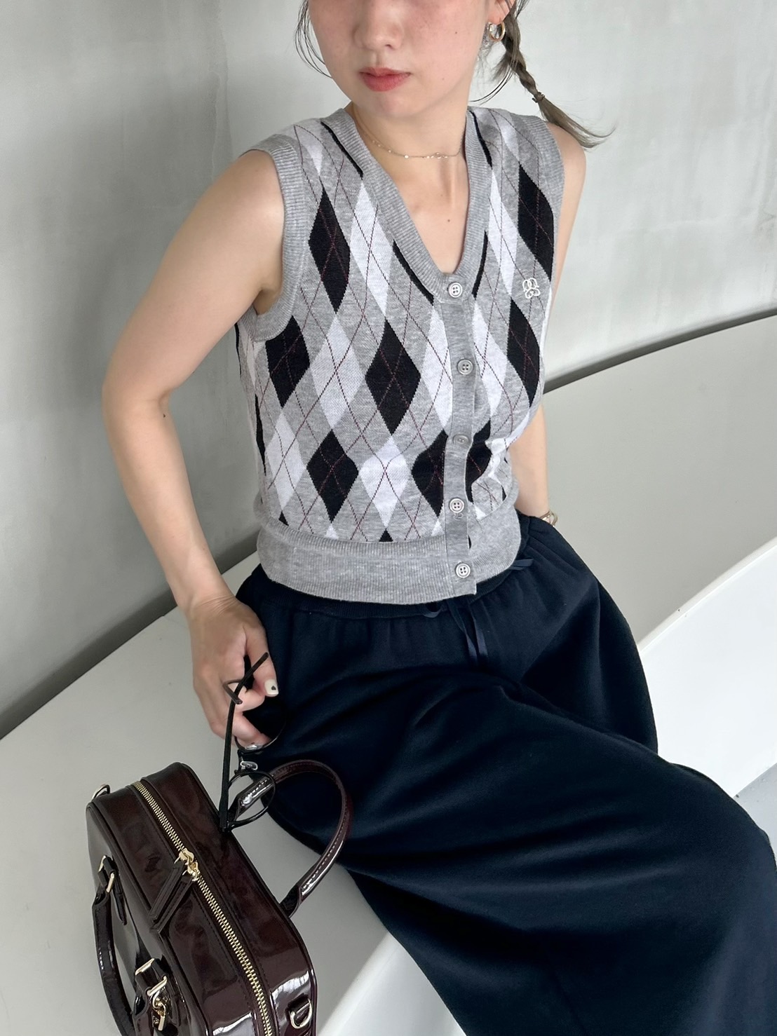 ＼期間限定10%OFF／予約商品/SNIDEL スナイデル  アーガイルニットジレプルオーバー SWNT254283 8月末〜9月末入荷予定 25FW 2025秋冬 キャンセル返品不可 アーガイルニットジレプルオーバー(ニット)｜トップス｜SNIDEL