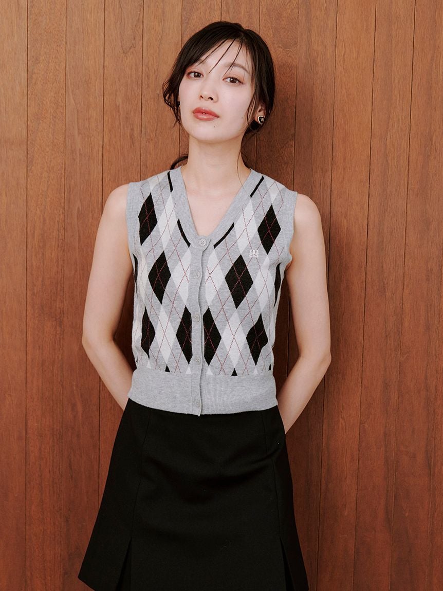 ＼期間限定10%OFF／予約商品/SNIDEL スナイデル  アーガイルニットジレプルオーバー SWNT254283 8月末〜9月末入荷予定 25FW 2025秋冬 キャンセル返品不可 アーガイルニットジレプルオーバー(ニット)｜トップス｜SNIDEL