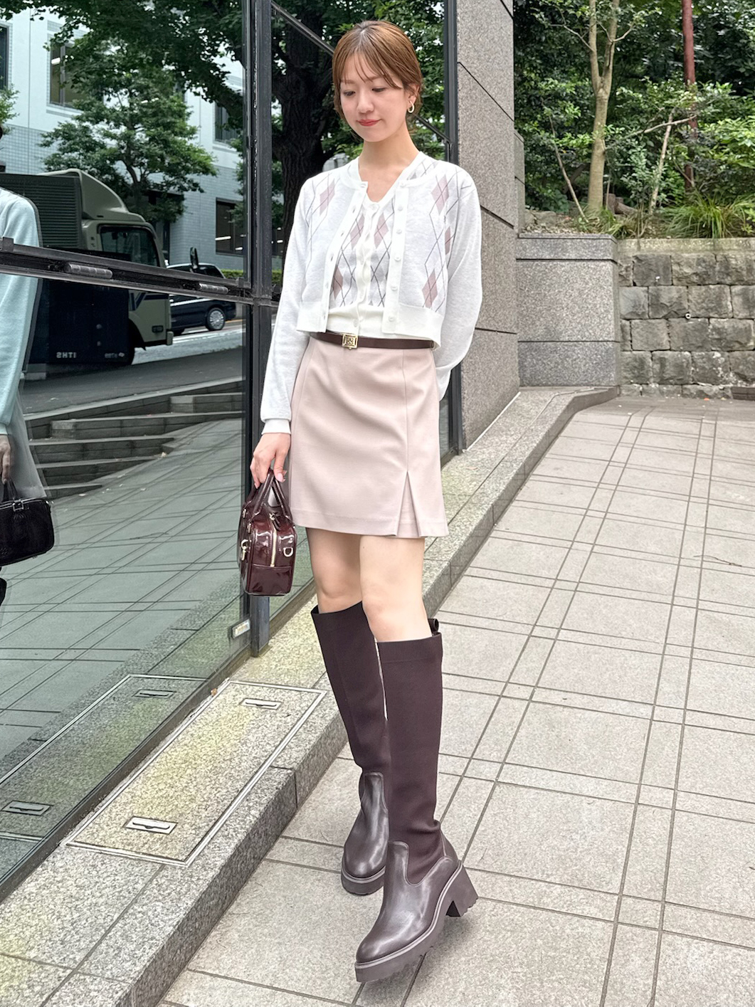 (予約) スナイデル アーガイルカーディガン swnt254289 (8月下旬以降入荷) レディース トップス ロゴ  SNIDEL アーガイルカーディガン(カーディガン)｜トップス｜SNIDEL