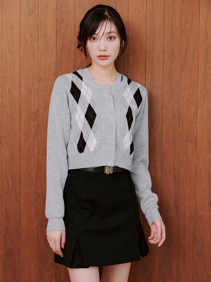 snidel / スナイデル  アーガイルカーディガン  25秋冬予約 SWNT254289 入荷予定 : 8月下旬〜 (10%OFF&PT5) SNIDEL snidel / スナイデル アーガイルカーディガン 25秋冬予約