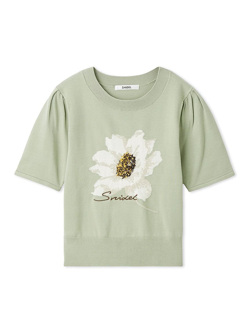 FLOWER COLLECTION】ジャガードニットプルオーバー(ニット