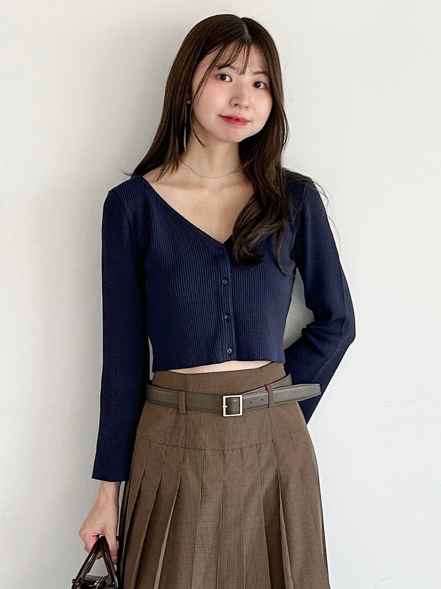 フレアスリーブショートカーディガン(カーディガン)｜トップス