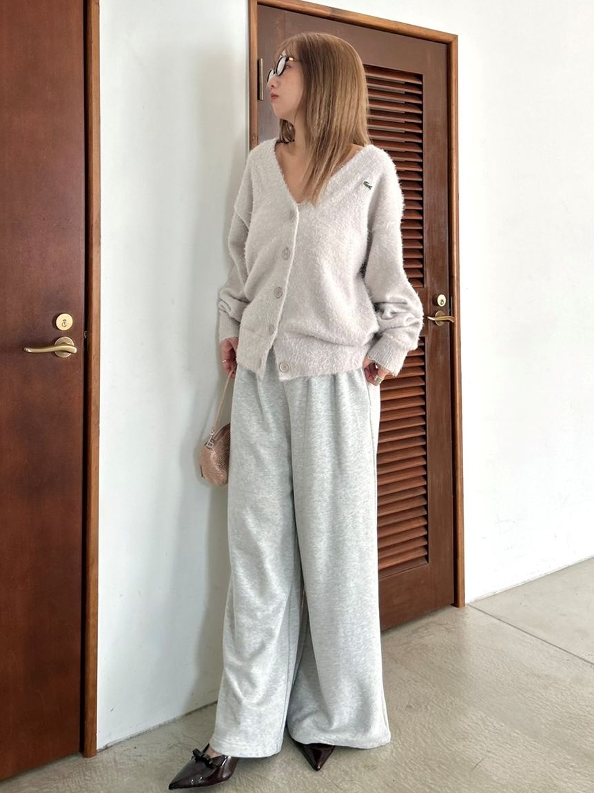 SNIDEL×LACOSTE ラメニットカーディガン　グレー 中古・古着通販】LACOSTE (ラコステ) Snidel (スナイデル