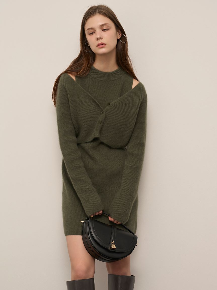 ラクーン畦ショートカーディガン　snidel スナイデル　GRY SNIDEL（スナイデル） カーディガン ラクーン畦ショートカーディガン