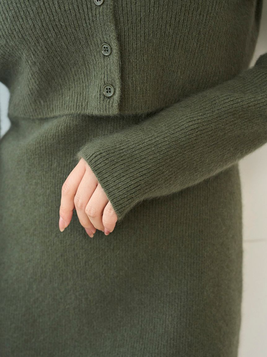 ラクーン畦ショートカーディガン(カーディガン)｜トップス