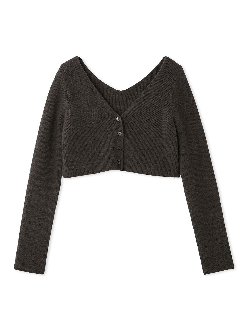 ラクーン畦ショートカーディガン　snidel スナイデル　GRY セール】ラクーン畦ショートカーディガン（カーディガン/ボレロ