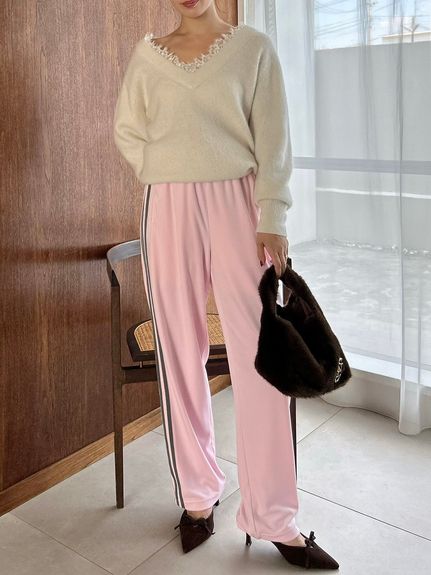 フォックス衿レースプルオーバー(ニット)｜トップス｜SNIDEL