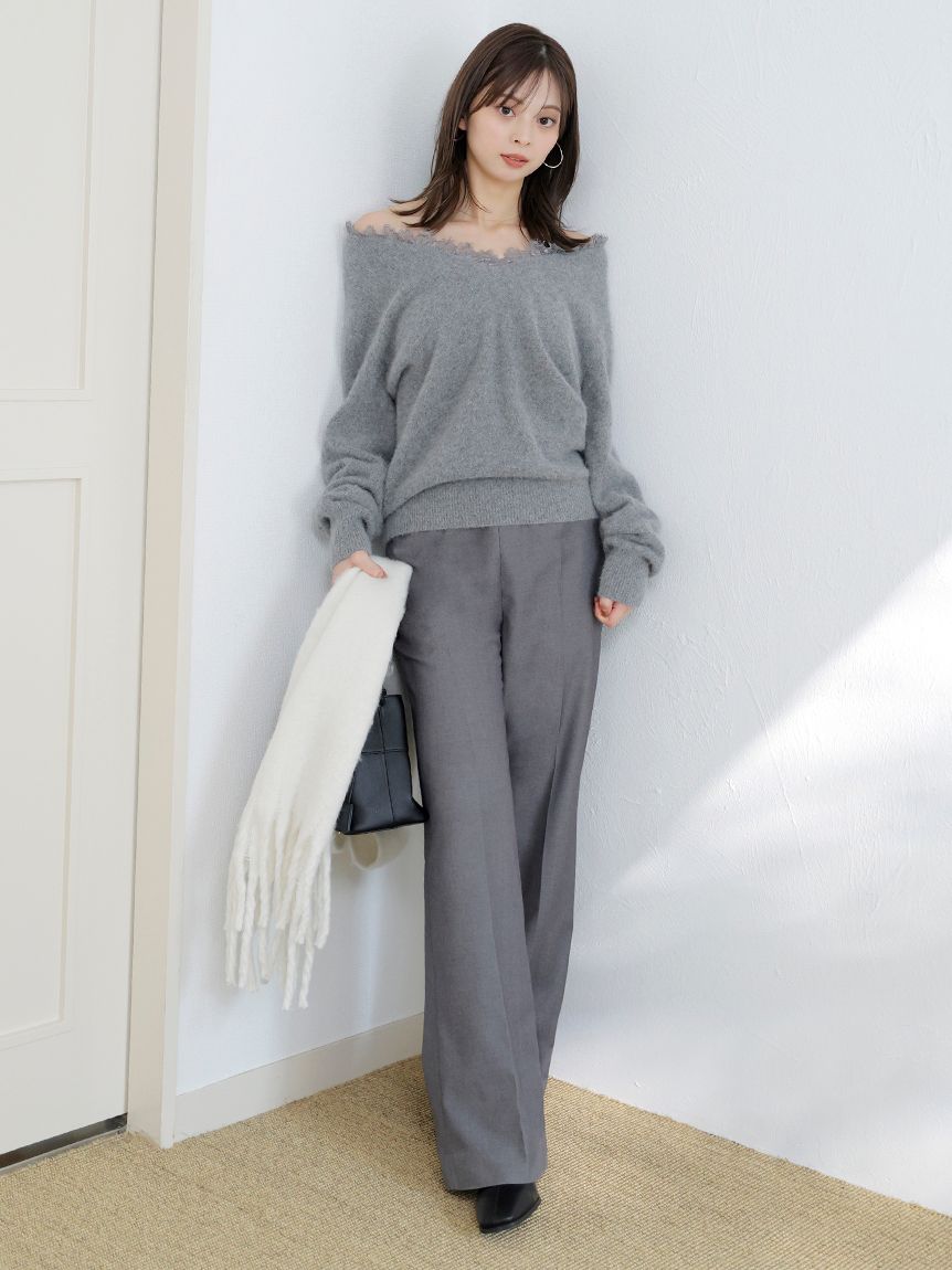 フォックス衿レースプルオーバー(ニット)｜トップス｜SNIDEL