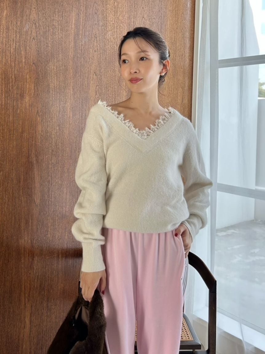 フォックス衿レースプルオーバー(ニット)｜トップス｜SNIDEL