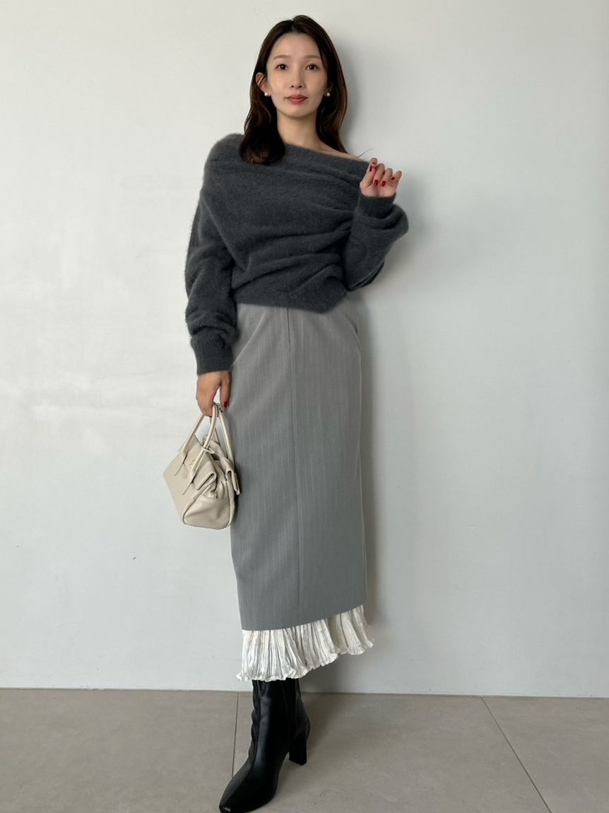 HIGH QUALITY/カンヘウォン着用】フォックスカシミヤオフショルプル