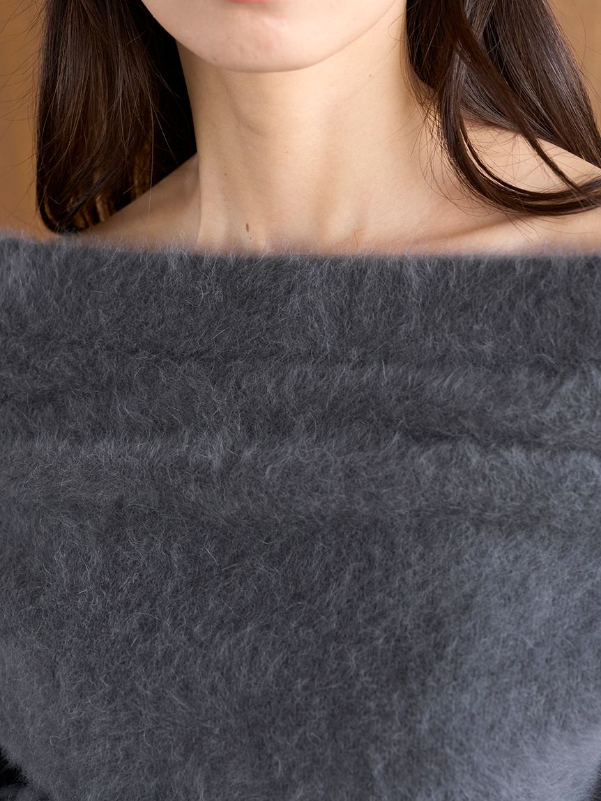 HIGH QUALITY/カンヘウォン着用】フォックスカシミヤオフショルプル