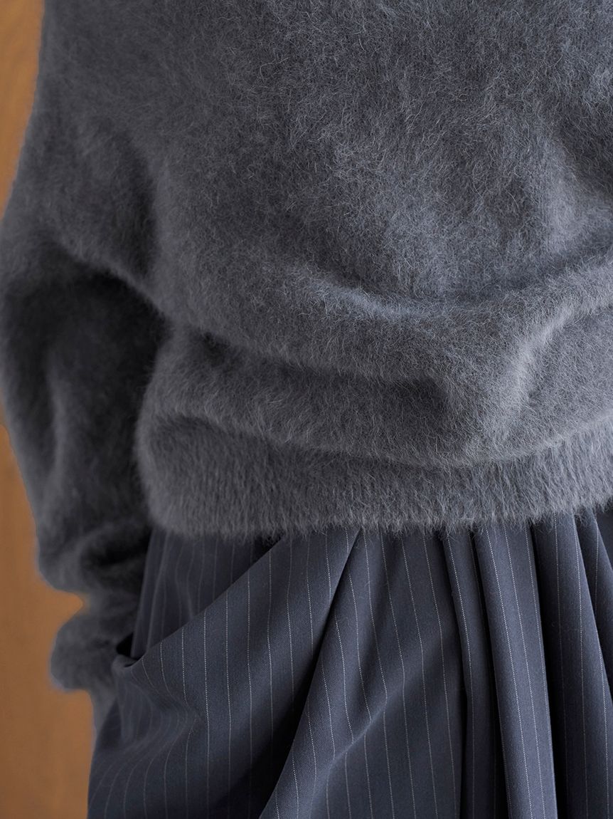 HIGH QUALITY/カンヘウォン着用】フォックスカシミヤオフショルプル