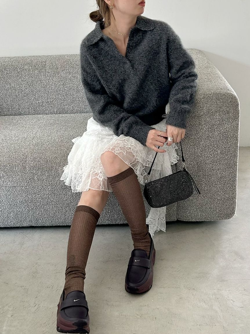 HIGH QUALITY】フォックスカシミヤニットポロ(ニット)｜トップス