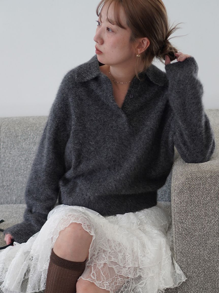 HIGH QUALITY】フォックスカシミヤニットポロ(ニット)｜トップス